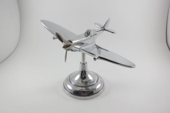 1936 Triumph Spitfire Travel Polished Aluminum Model  Desktop Sculpture