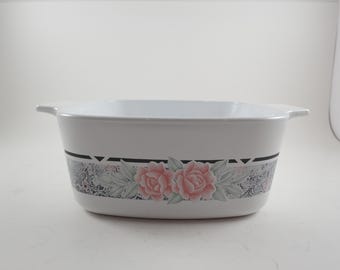 Vintage Corning Ware Silk & Roses 1.5 Quart Saucepan - 1991-1994