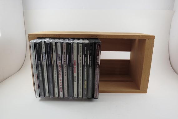 Vintage Light Wood CD Crate: 25-Disc Holder