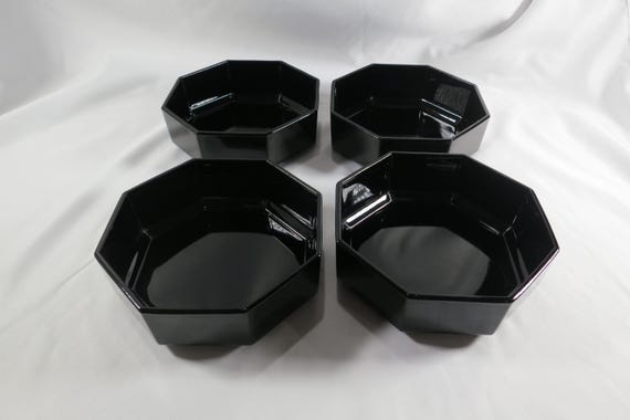 Set of 4 Arcoroc Octime Black Cereal Bowls