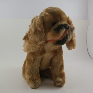 Brown Sitting Dog Stuffed Animal Mid Century Mohair Likely Steiff Very Good Original Condition