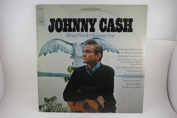 Vintage 1968 Vinyl LP Record From Sea to Shining Sea Johnny Cash Stereo Pressing