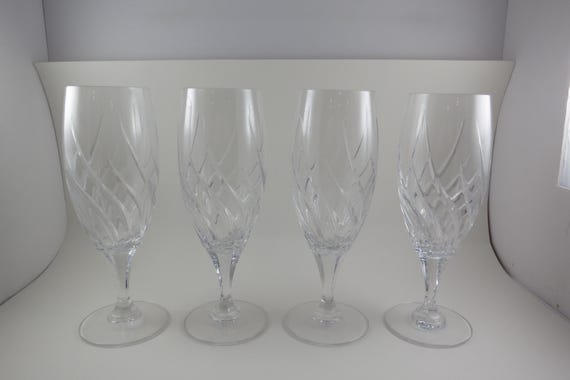 Set of Four Mikasa Preview Crystal 8 1/2 Inch Iced Tea Glasses Pristine Condition