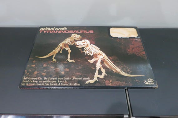 Vintage Animal Craft TYRANNOSAURUS Wood Model Still Factory Sealed NOS T-Rex