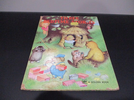 Vintage 1978 Golden Book Three Bedtime Stories 28th Printing Illustrated Very Good Condition