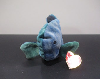 Vintage 1995 TY Beanie Baby Coral The Ty Dyed Fish with No Ty Dye Rare Coloring Mint With Mint Tags