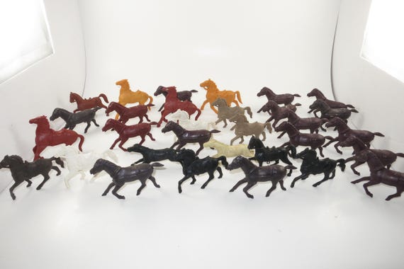 Collection of 31 Bergen Style Marx 50's/60's Plastic Toy Horses