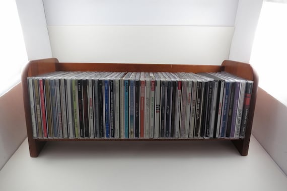 Vintage Wooden CD Crate Rack Holder 42 Discs Single Double Triple