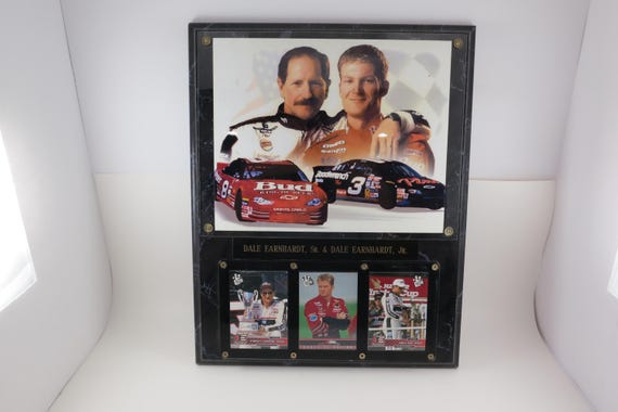 Dale Earnhardt Sr. & Jr. Faux Marble Plaque: Racing Reflections with Cards