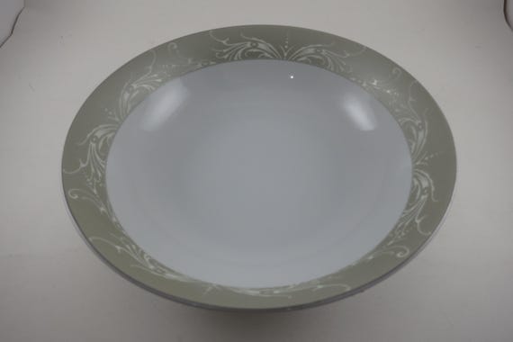 Vintage Lorren Home Trends Porcelain Olympia Pattern 9 Inch Round Serving Bowl