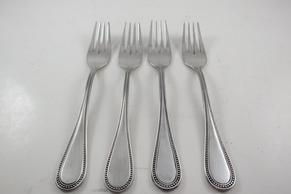 Towle Beaded Antique Salad Forks - Germany 18/8 Stainless Steel - Set of 4