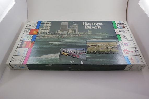Vintage 1980s Board Game Daytona Beach opoly 100% Complete Rare Original Version