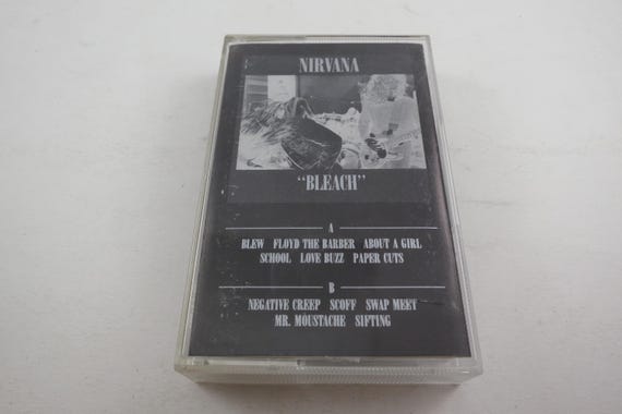 Nirvana Bleach 1990 Cassette Tape – Clear Shell, Original J Card