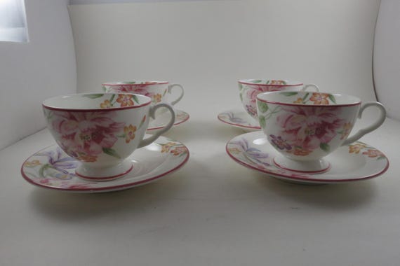Royal Albert Ophelia Bone China Cup and Saucer Sets (Set of 4)
