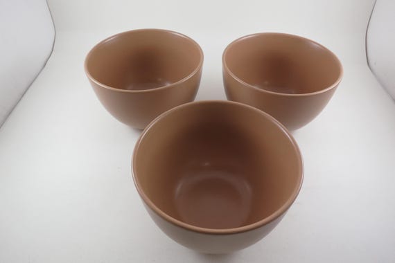 Set of Three Acton Brown by Threshold 5 3/8 Inch Soup Cereal Bowls