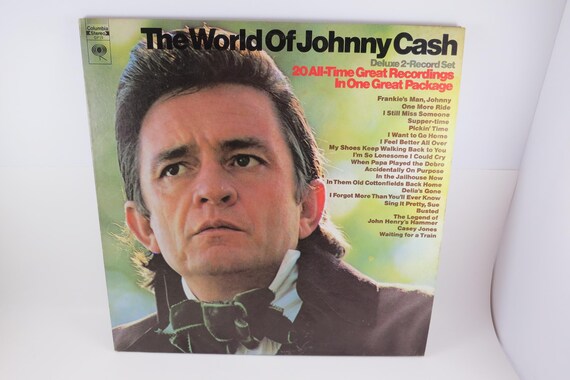Vintage 1970 Vinyl LP Record Set The World of Johnny Cash Near Mint Condition 360 Sound Label 71540