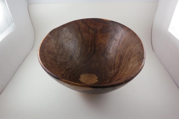 Large Primitive Wooden Bowl: Wobbly Antique Farmhouse Decor