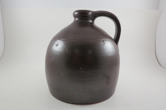 Brown Pottery Jug with Handle (6 1/2 Inch)