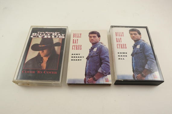 Vintage 1990's Billy Ray Cyrus Cassette Tapes Best of Cover to Cover Some Gave All Achy Breaky Heart Sold Individually