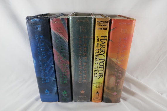Set of 5 Harry Potter Hard Cover Books with Dust Jackets