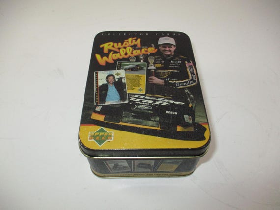 Vintage 1995 Upper Deck Embossed Metallic Impressions Cards in Custom Tin Five Card Rusty Wallace No 2 Set Mint Condition