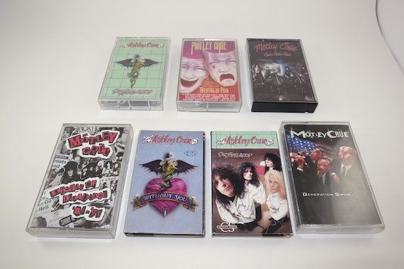 Vintage 1980's Motley Crue Cassette Tapes Excellent Condition Girls Girls Girls Dr Feelgood Theatre of Pain Decade Self Sold Individually