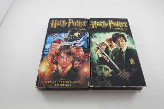 Pair of Vintage Harry Potter VHS Tapes Year One Sorcerers Stone Year Two The Chamber of Secrets