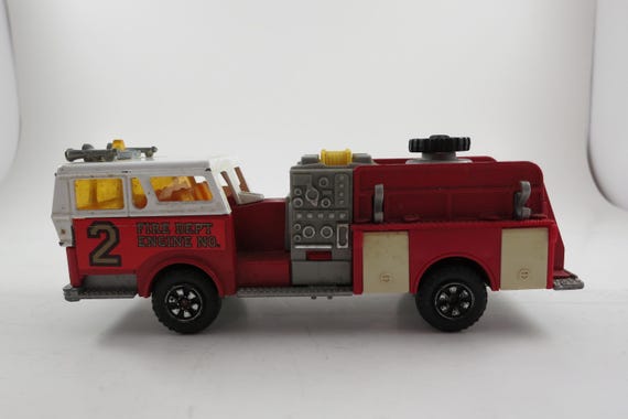 Vintage 1970's Majorette Diecast Fire Pumper Truck 7 Inches Long Used Condition