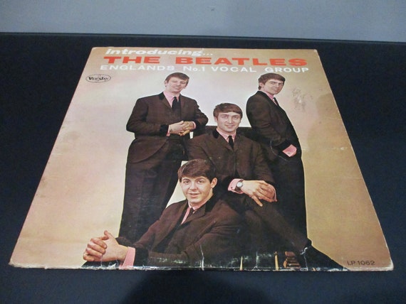 Vintage 1964 Vinyl LP Record Introducing the Beatles Vee Jay Records Authentic Original Very Good Condition Vee Jay Brackets Label 66413