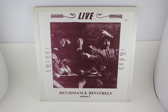 Vintage 1972 Vinyl LP Record Renaissance Minstrels Volume 1 The Beatles Live Unofficial Pressing Excellent Condition 71322