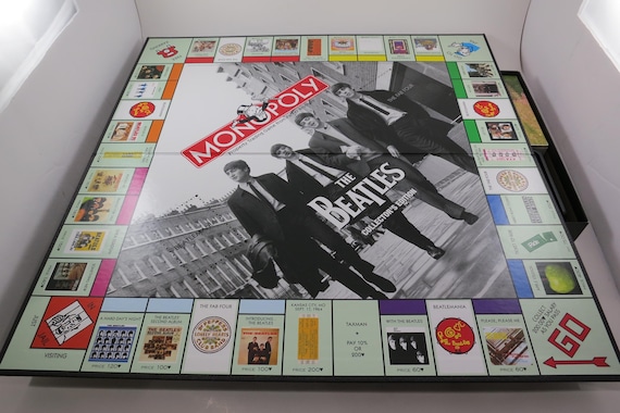Parker Brothers Board Game Monopoly Beatles Edition Sealed Money Custom Pewter Tokens Black/White Hotels Houses and Die 100% Complete