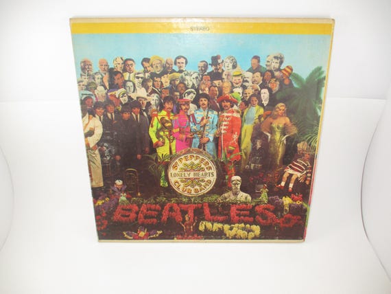 Vintage 1967 Vinyl LP Record The Beatles Sgt Peppers Lonely Hearts Club Band Excellent Condition Stereo Pressing with Cutouts 70310