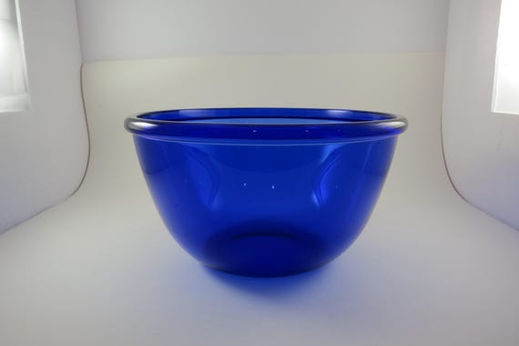 Cobalt Blue Unbranded 9 1/2 Inch Mixing Bowl Very Good Condition