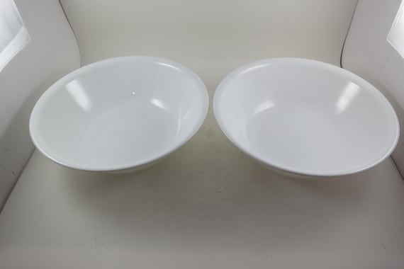 Vintage Corelle White Serving Bowls - 10 1/4 Inch - Set of 2