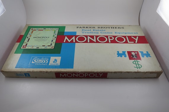 Vintage 1963 Monopoly Board Game Parker Brothers Original Dice 100 Percent Complete