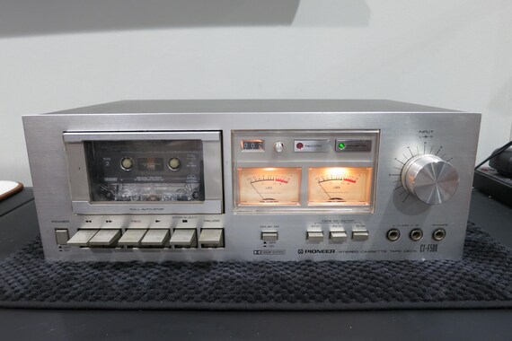 Vintage Early 1980's Pioneer Stereo Cassette Tape Deck CT-F500 Silver Retro Lighted Needs Repair