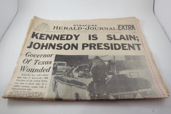 1963 Syracuse Herald Journal: Kennedy Assassination Newspaper
