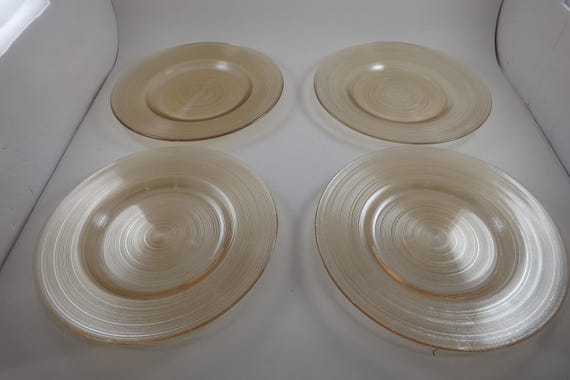 MCM Lusterware Swirl 8 3/4 Inch Salad Luncheon Plates