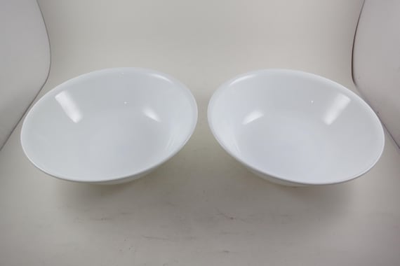 Pair of Vintage Corelle All White 8.5" Serving Bowls