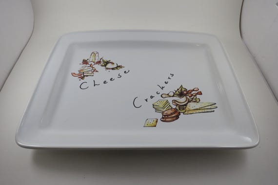 Pottery Barn Cheese & Crackers Platter Tray Large Ceramic Serving Dish 15x12