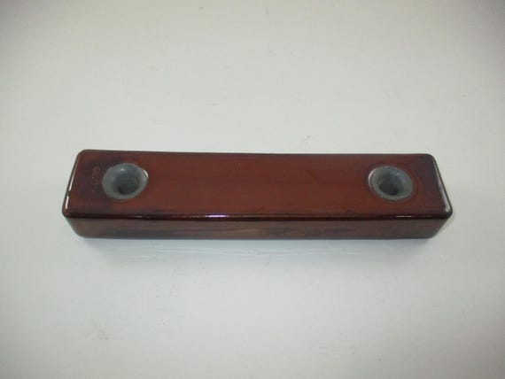 Vintage Gar-Let Strain Ceramic Insulator 1955 Brown Rectangle 8.5 Inches Long Excellent Original Condition