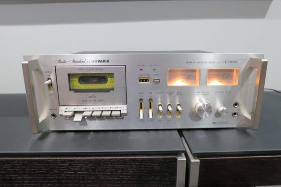 Vintage 80's Fisher Studio Standard Stereo Cassette Deck CR-7000N Silver Retro Lighted