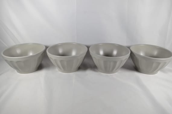 Set of 4 Anthropologie (Portugal) Stoneware Latte Coupe Cereal Bowls