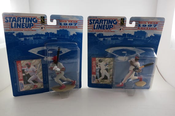 Lot of 14 Vintage 1988-2000 Kenner Starting Line Up Baseball Figures All New In Package Johnson Nomo Murphy Sandberg Ripken Jr Justice More