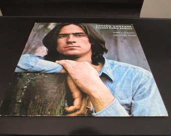 Vintage 1970 Vinyl LP Record James Taylor Sweet Baby James Excellent Condition Original Green Label Pressing with Original Poster 67646