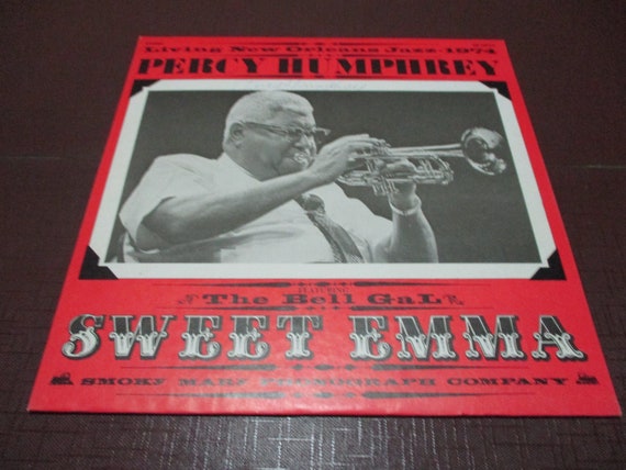 Vintage Vinyl LP Record Percy Humphrey Featuring Sweet Emma Living New Orleans Jazz 1974 SIGNED by Humphrey & Seven Band Member 57558