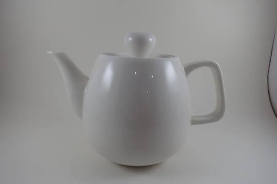 Vintage White Crate & Barrel Teapot with Lid and Insert