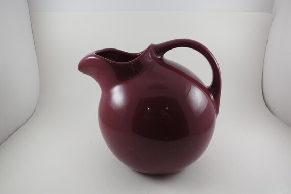 Vintage Hall 633 Red Ball Pitcher with Ice Lip