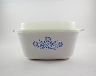 Vintage Corning Ware Blue Cornflower Petite Dish with Lid