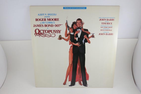 Vintage 1983 Octopussy Vinyl LP: James Bond Soundtrack, Near Mint